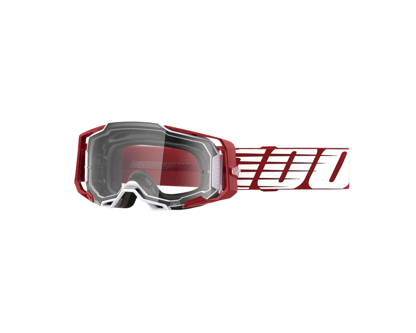 100% ARMEGA OVERSIZED DEEP RED CLEAR GOGGLES