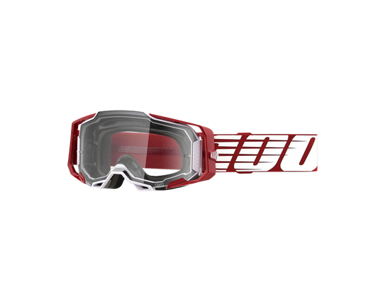 100% ARMEGA OVERSIZED DEEP RED CLEAR GOGGLES