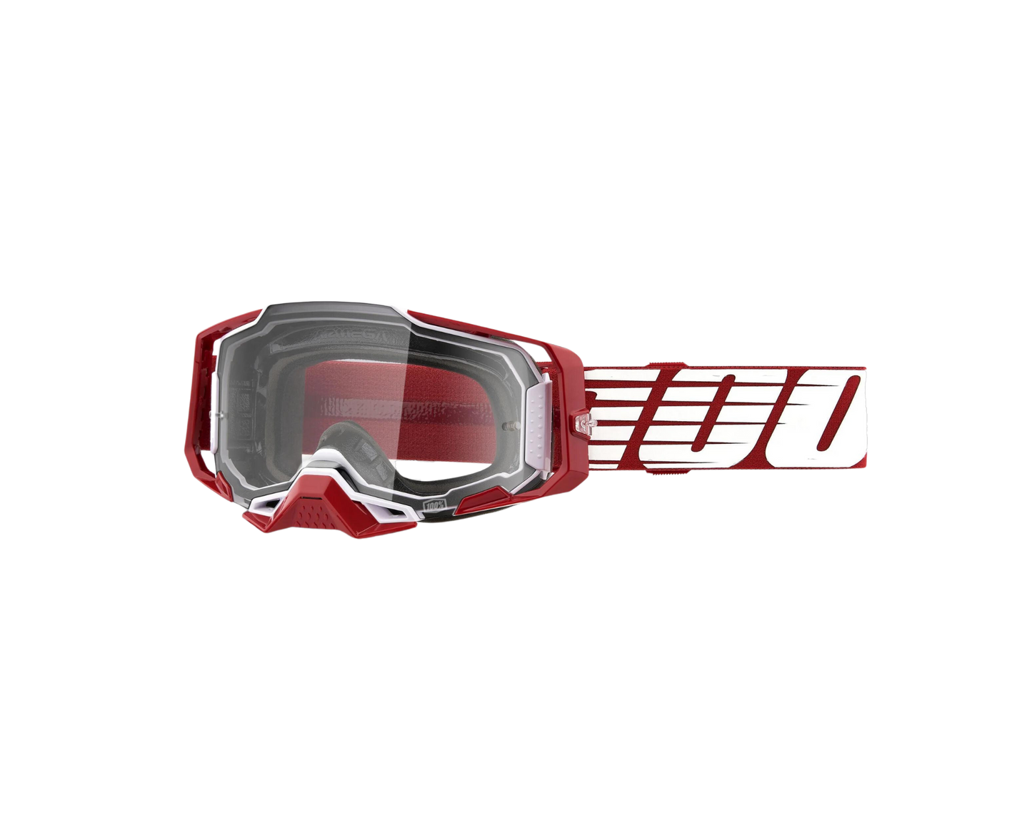 100% ARMEGA OVERSIZED DEEP RED CLEAR GOGGLES