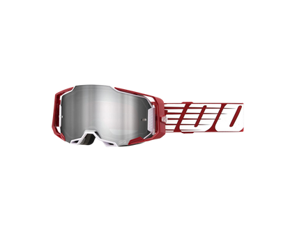 100% ARMEGA OVERSIZED DEEP RED SILVER MIRROR GOGGLES