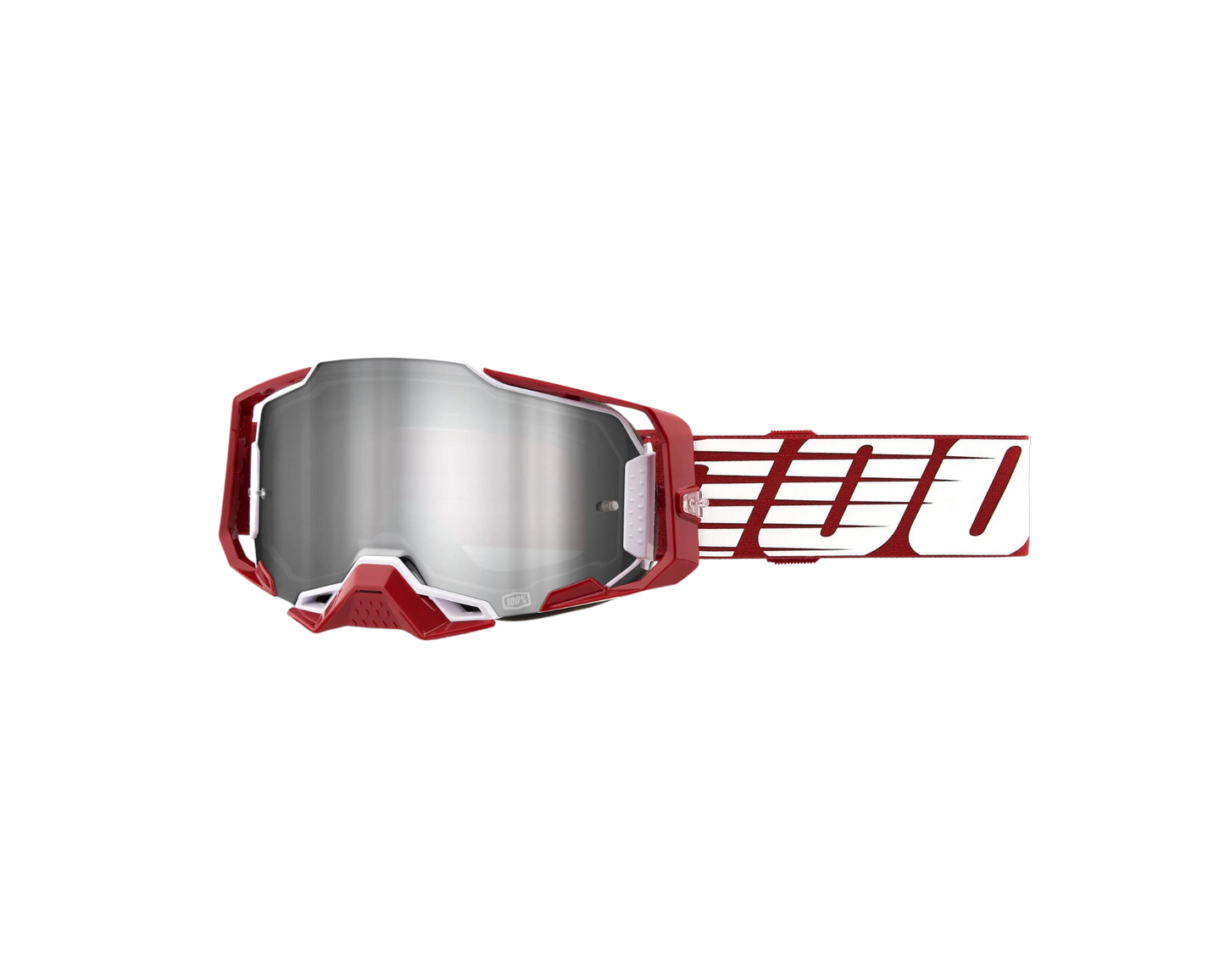 100% ARMEGA OVERSIZED DEEP RED SILVER MIRROR GOGGLES