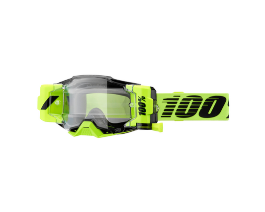 100% ARMEGA FORECAST NEON YELLOW CLEAR GOGGLES