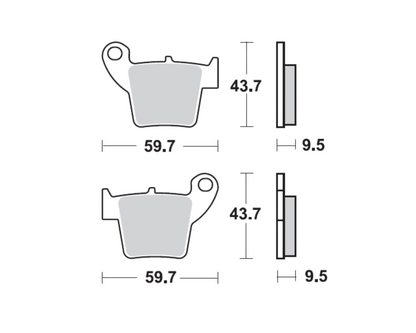 MOTO-MASTER REAR BRAKE PADS HONDA CR/CRF 02-25