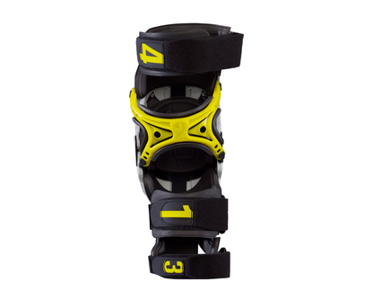 MOBIUS X8 WHITE/ACID YELLOW KNEE BRACES - PAIR