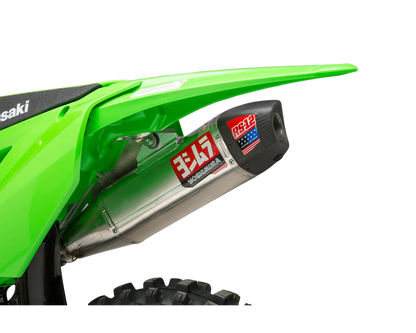 YOSHIMURA KAWASAKI KX250F/KX250X 21-24 RS-12 STAINLESS FULL SYSTEM WITH CARBON END CAP