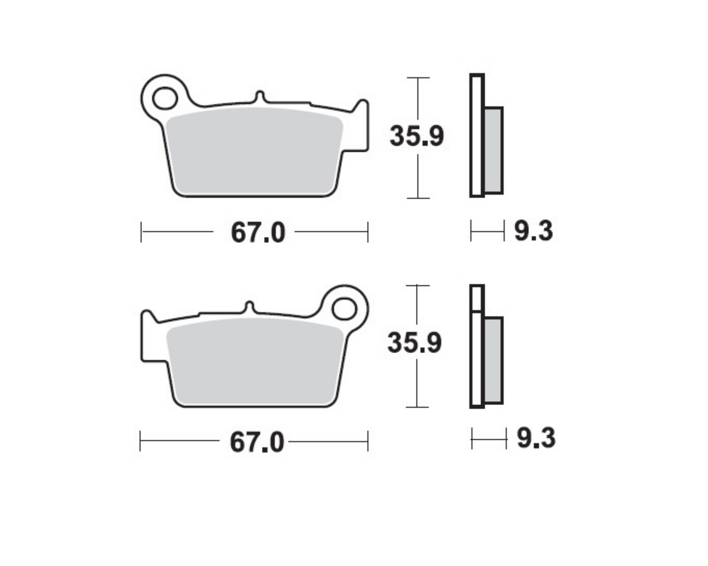 MOTO-MASTER REAR BRAKE PADS TM 05-18