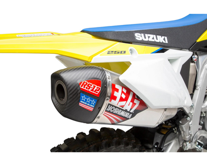 YOSHIMURA SUZUKI RMZ250 19-25 RS-12 STAINLESS FULL SYSTEM WITH CARBON END CAP