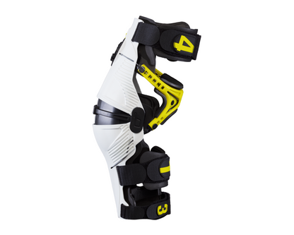 MOBIUS X8 WHITE/ACID YELLOW KNEE BRACES - PAIR