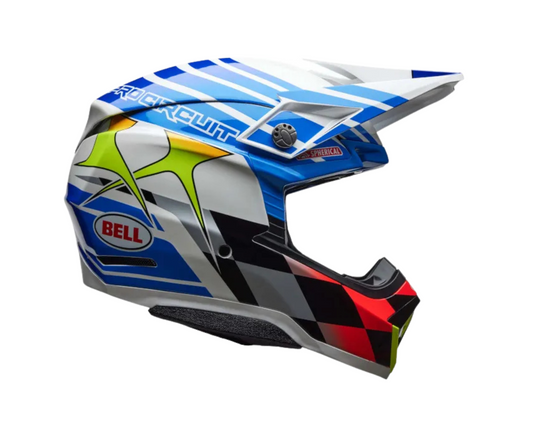 BELL 2025 MOTO-10 SPHERICAL PRO CIRCUIT BLUE/WHITE HELMET