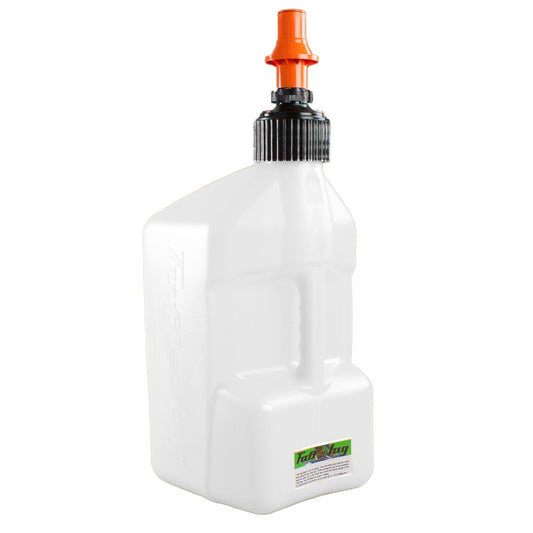 TUFF JUG 20L WHITE/ORANGE RIPPER CAP FUEL CAN