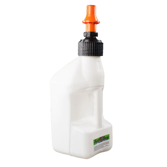 TUFF JUG 10L WHITE/ORANGE RIPPER CAP FUEL CAN