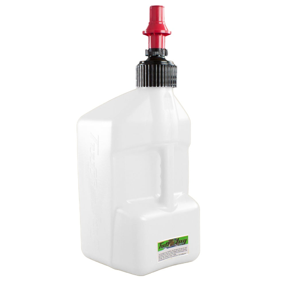 TUFF JUG 20L WHITE/RED RIPPER CAP FUEL CAN