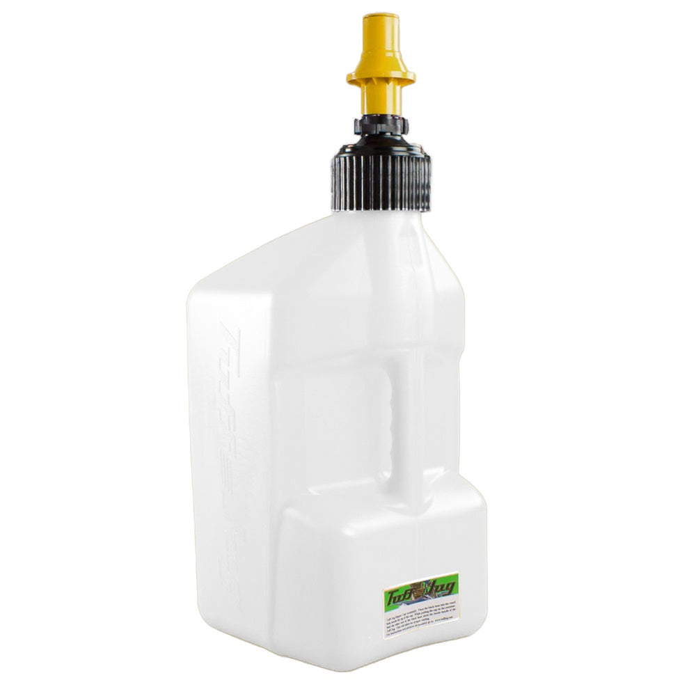 TUFF JUG 20L WHITE/YELLOW RIPPER CAP FUEL CAN