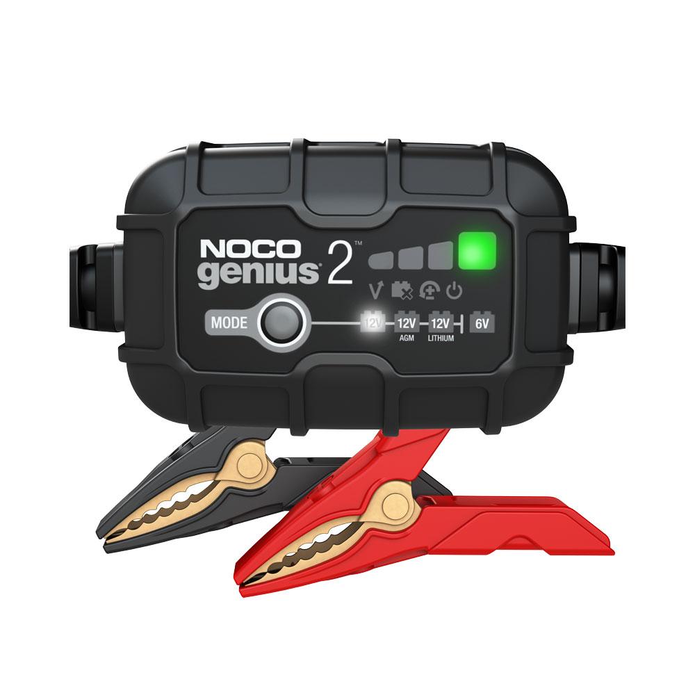 NOCO GENIUS 2 BATTERY CHARGER FOR LEAD ACID 6V, 12V & 12.8V LITHIUM BATTERIES