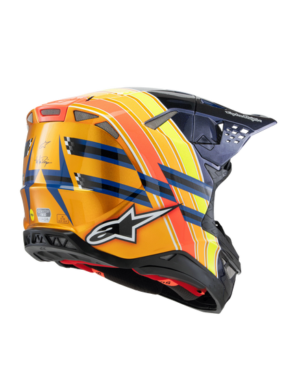 ALPINESTARS 2025 S-M10 TLD EDITION DARK BLUE/ORANGE/FLURO YELLOW/RED HELMET