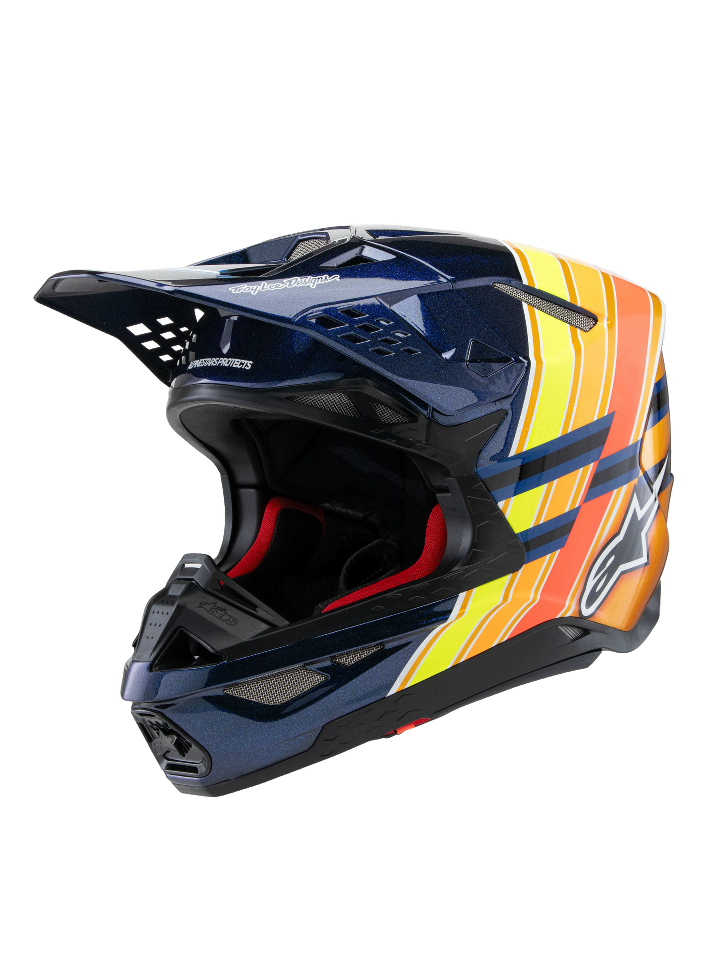 ALPINESTARS 2025 S-M10 TLD EDITION DARK BLUE/ORANGE/FLURO YELLOW/RED HELMET