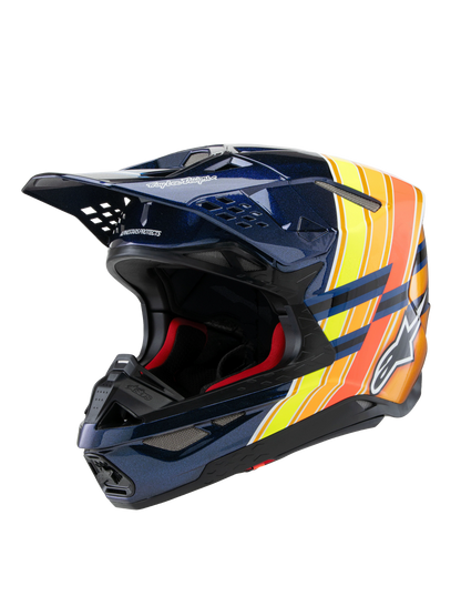 ALPINESTARS 2025 S-M10 TLD EDITION DARK BLUE/ORANGE/FLURO YELLOW/RED HELMET