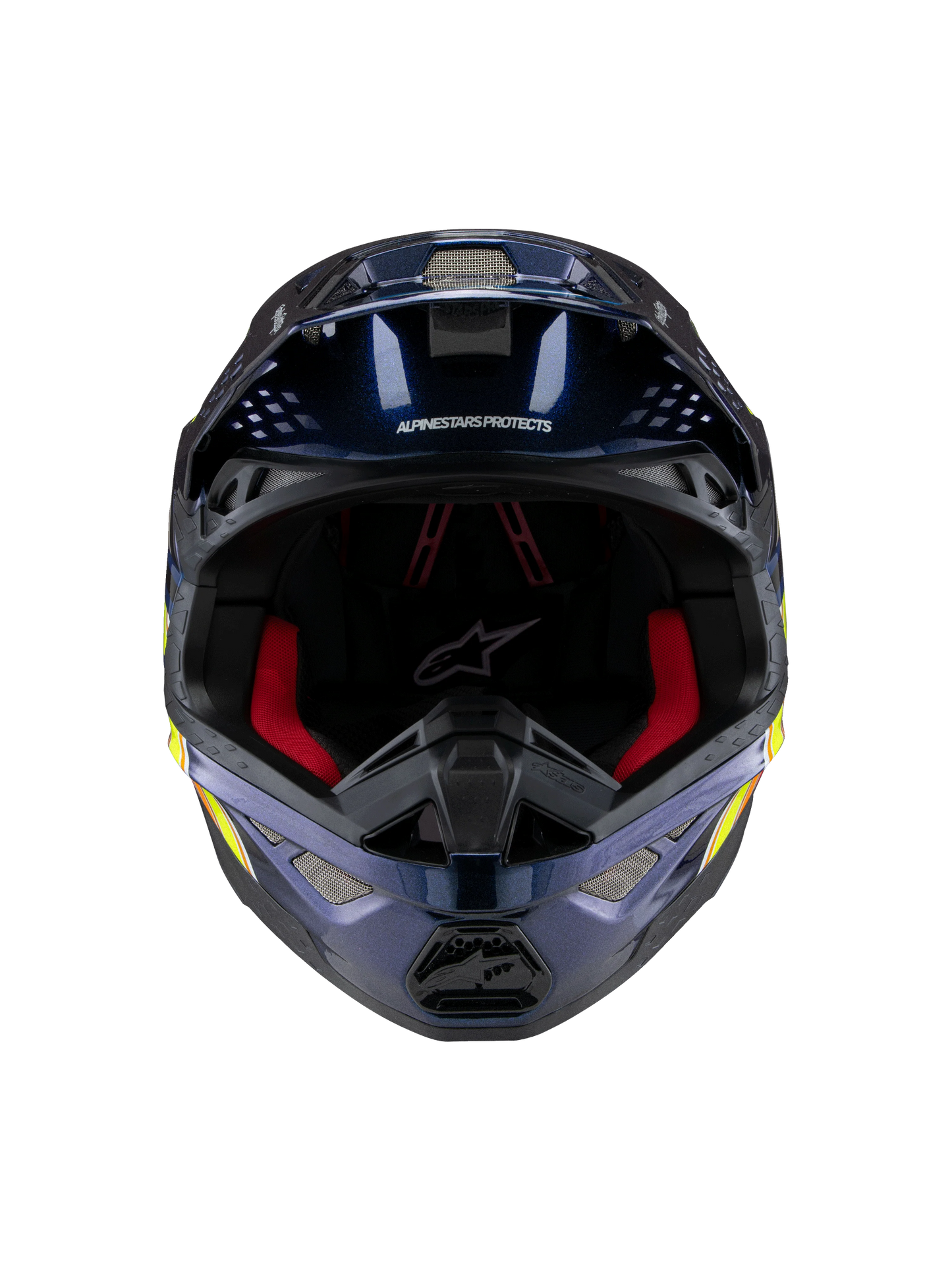 ALPINESTARS 2025 S-M10 TLD EDITION DARK BLUE/ORANGE/FLURO YELLOW/RED HELMET