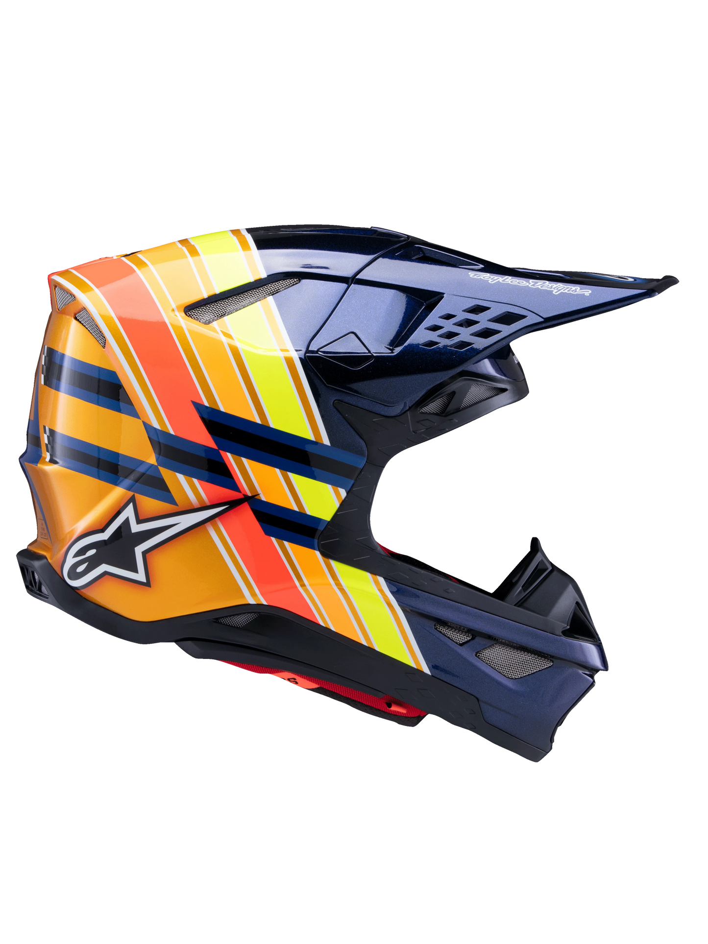 ALPINESTARS 2025 S-M10 TLD EDITION DARK BLUE/ORANGE/FLURO YELLOW/RED HELMET