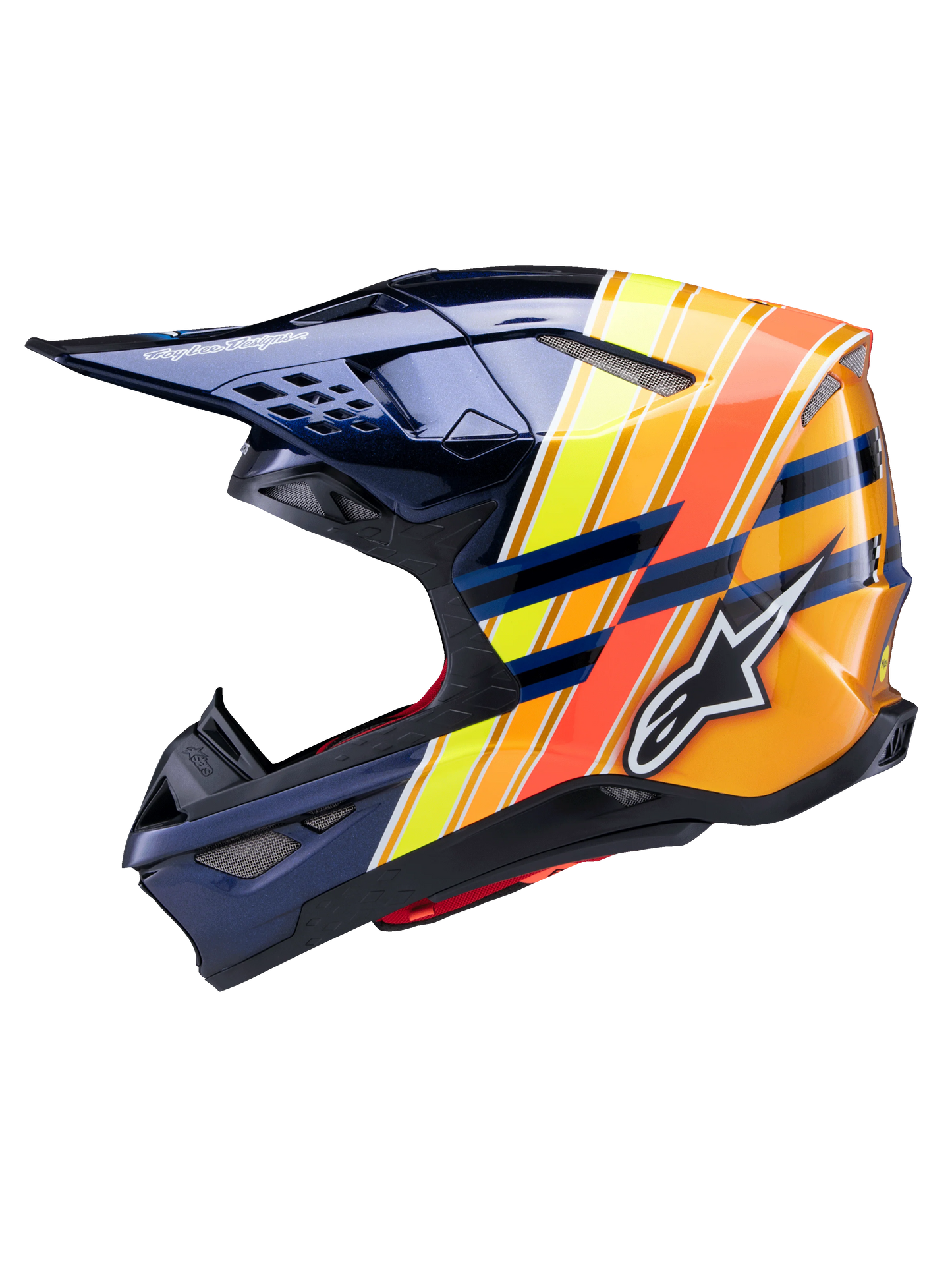 ALPINESTARS 2025 S-M10 TLD EDITION DARK BLUE/ORANGE/FLURO YELLOW/RED HELMET