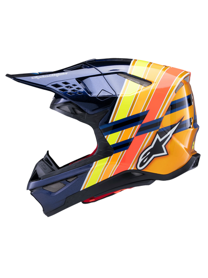 ALPINESTARS 2025 S-M10 TLD EDITION DARK BLUE/ORANGE/FLURO YELLOW/RED HELMET