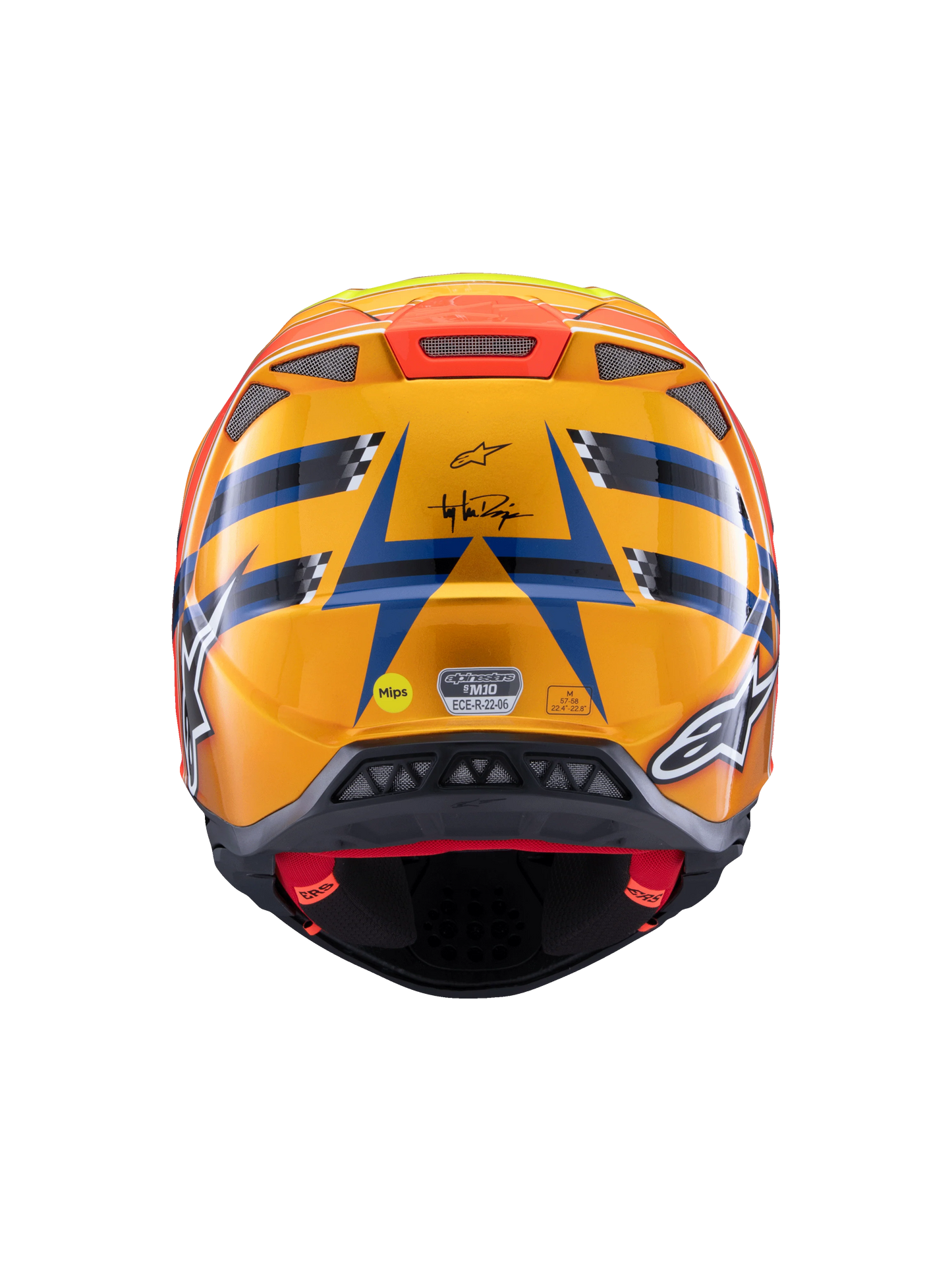 ALPINESTARS 2025 S-M10 TLD EDITION DARK BLUE/ORANGE/FLURO YELLOW/RED HELMET