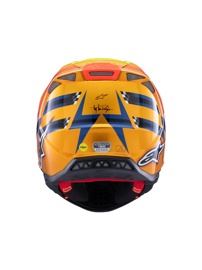 ALPINESTARS 2025 S-M10 TLD EDITION DARK BLUE/ORANGE/FLURO YELLOW/RED HELMET