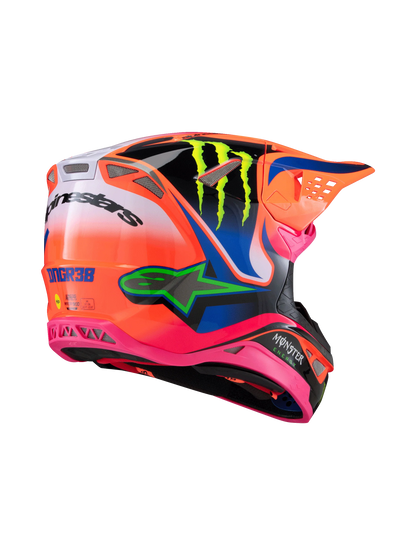 ALPINESTARS 2025 S-M10 DEEGAN MONSTER FLURO ORANGE/PURPLE/FLURO PINK HELMET