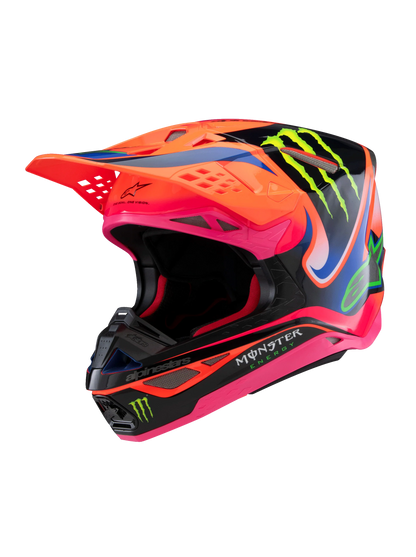 ALPINESTARS 2025 S-M10 DEEGAN MONSTER FLURO ORANGE/PURPLE/FLURO PINK HELMET