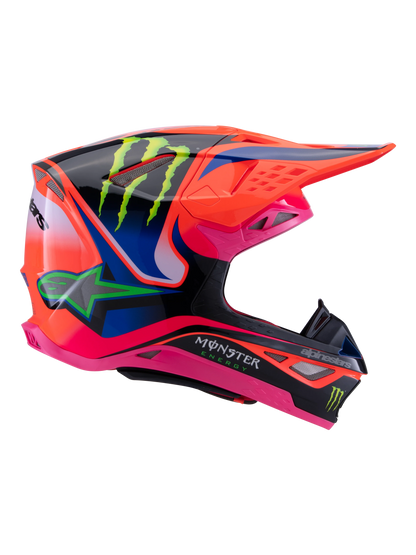 ALPINESTARS 2025 S-M10 DEEGAN MONSTER FLURO ORANGE/PURPLE/FLURO PINK HELMET