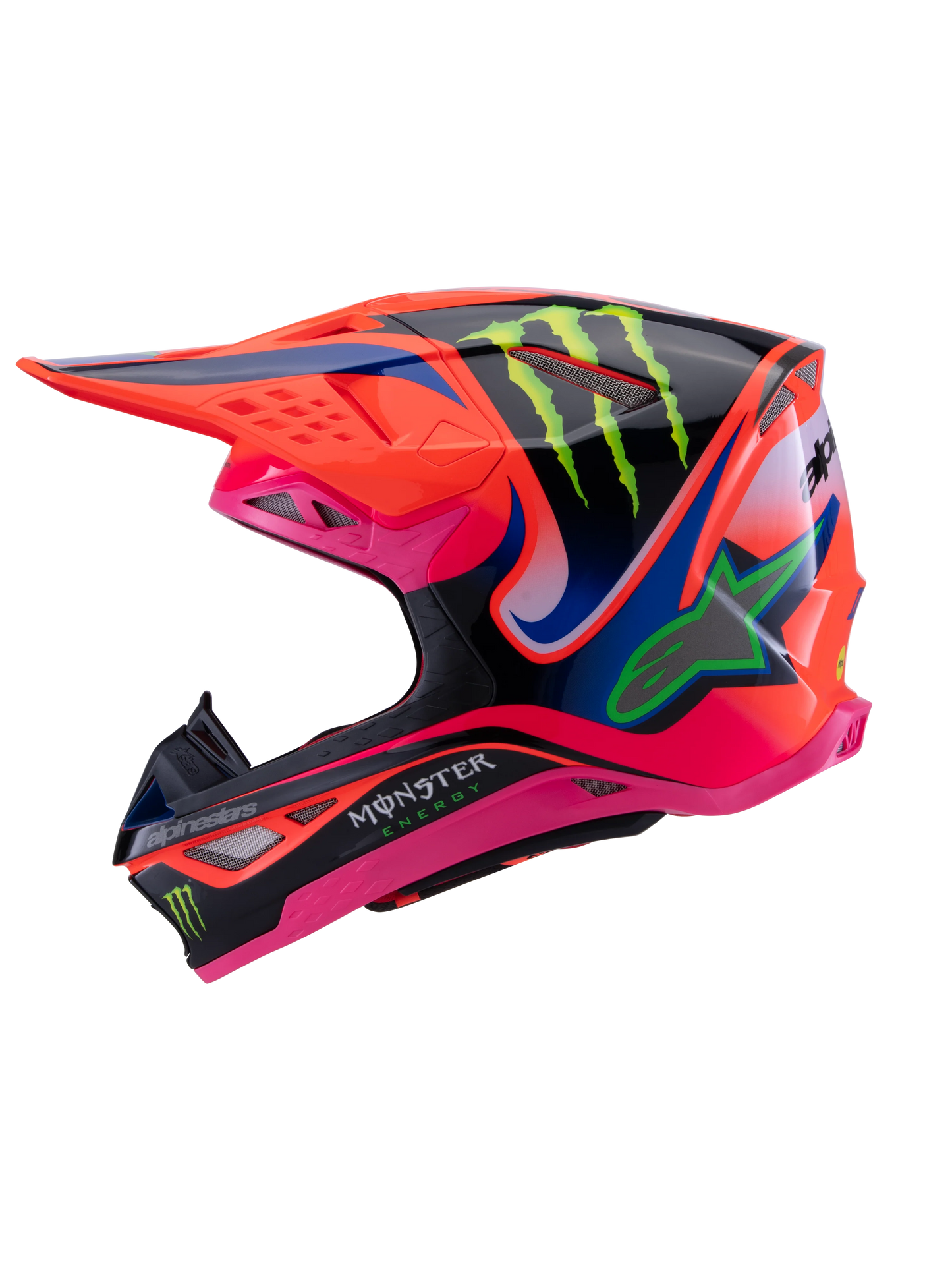 ALPINESTARS 2025 S-M10 DEEGAN MONSTER FLURO ORANGE/PURPLE/FLURO PINK HELMET