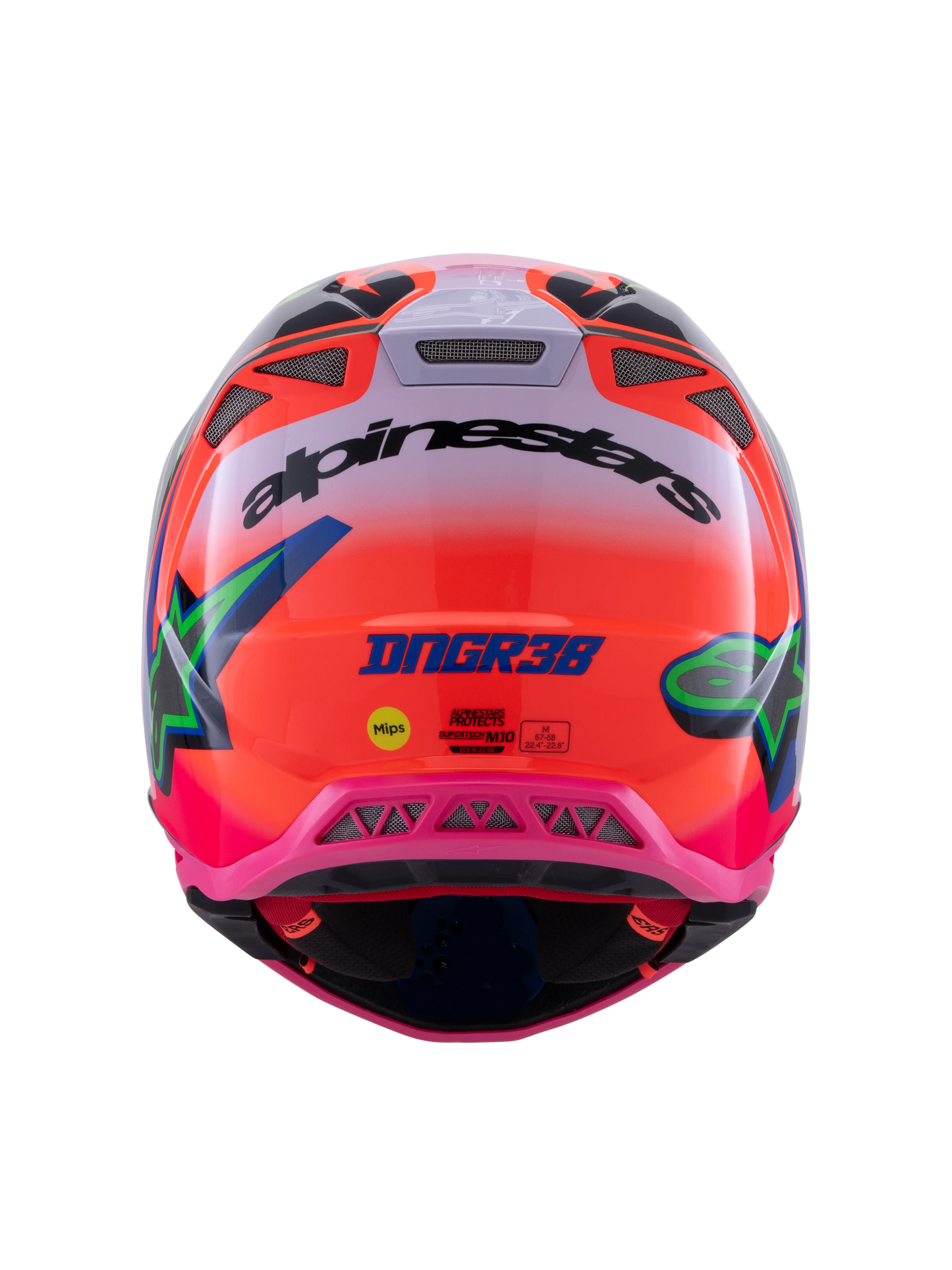 ALPINESTARS 2025 S-M10 DEEGAN MONSTER FLURO ORANGE/PURPLE/FLURO PINK HELMET