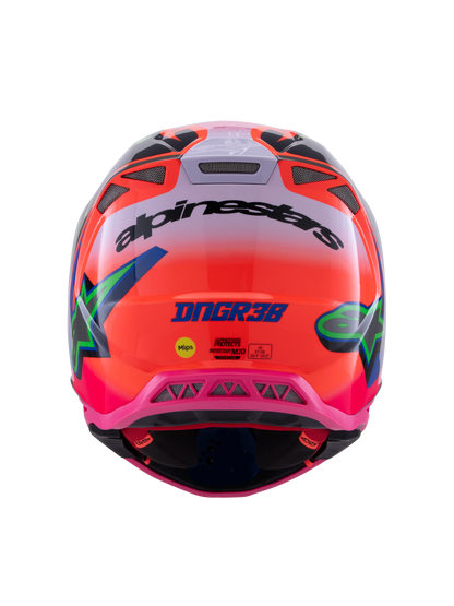 ALPINESTARS 2025 S-M10 DEEGAN MONSTER FLURO ORANGE/PURPLE/FLURO PINK HELMET