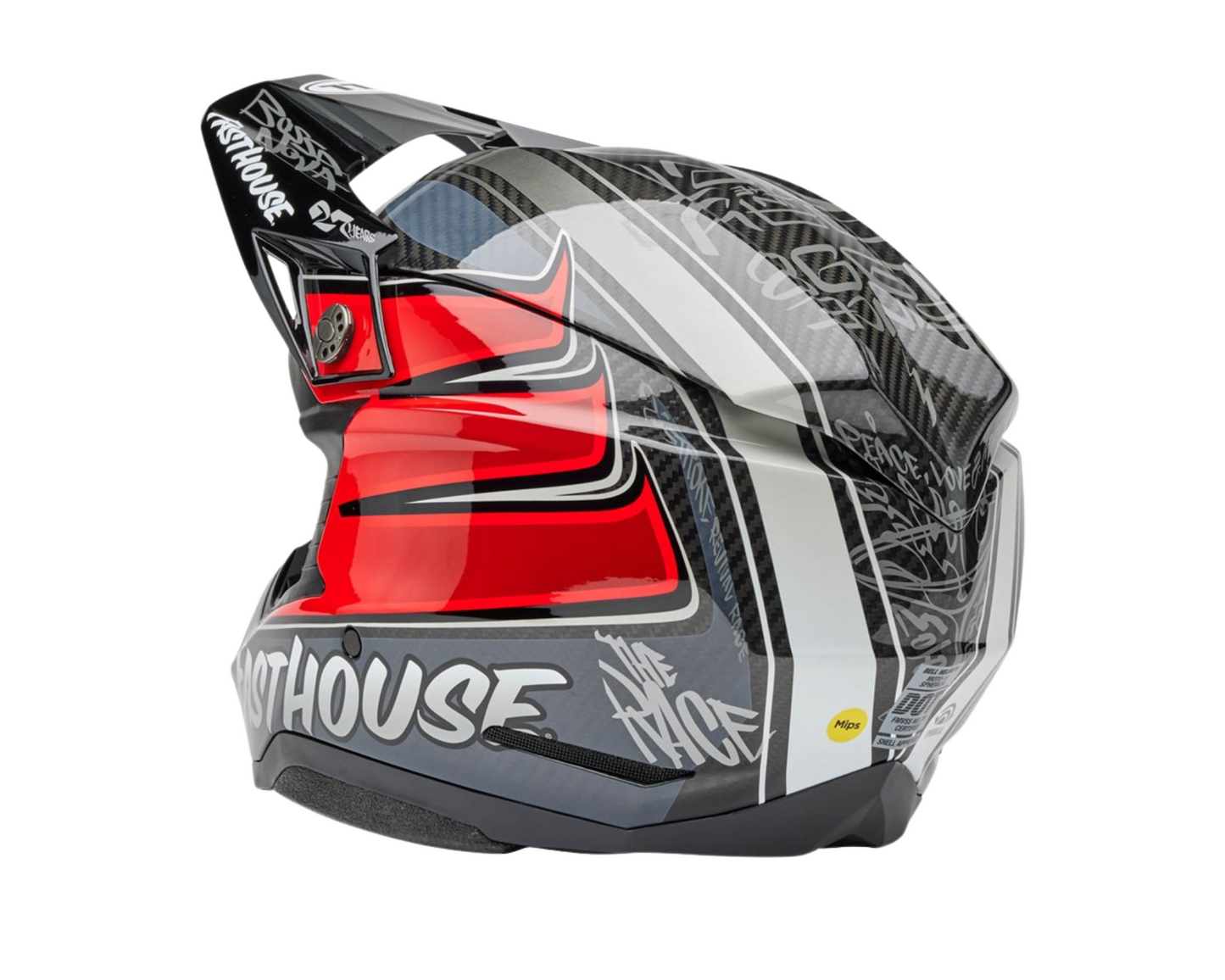 BELL 2025 LE MOTO-10 SPHERICAL FASTHOUSE DAY IN THE DIRT GREY/RED HELMET