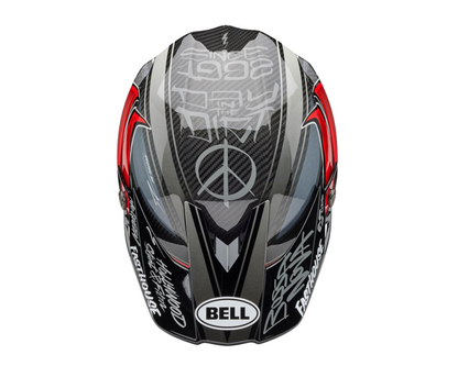 BELL 2025 LE MOTO-10 SPHERICAL FASTHOUSE DAY IN THE DIRT GREY/RED HELMET