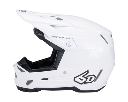 6D ATR-3 SOLID GLOSS WHITE HELMET