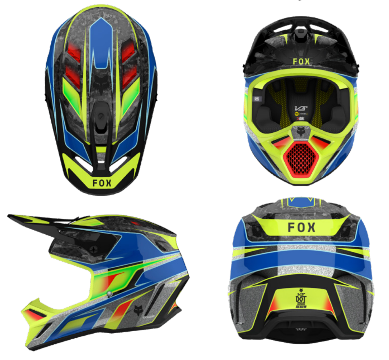 FOX 2025 V3 RS ACRIC MULTICOLOUR HELMET