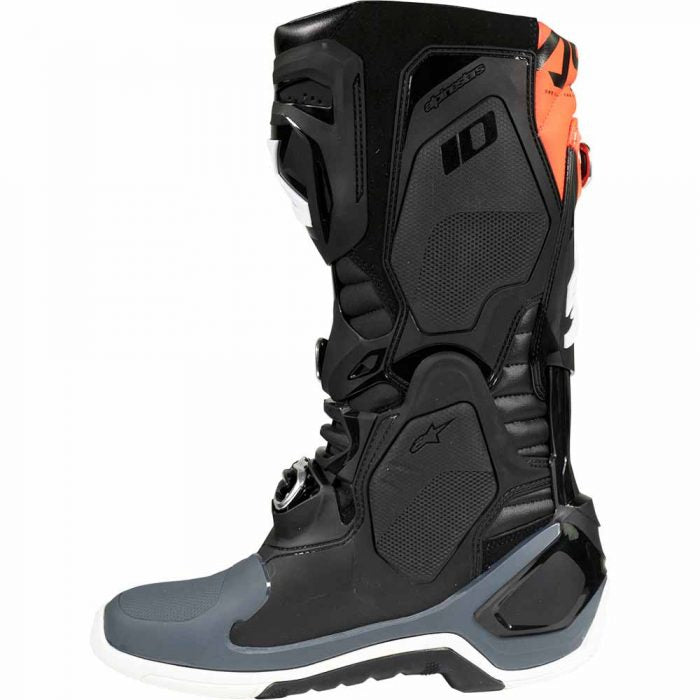 ALPINESTARS TECH 10 BLACK/GREY/FLURO ORANGE BOOTS