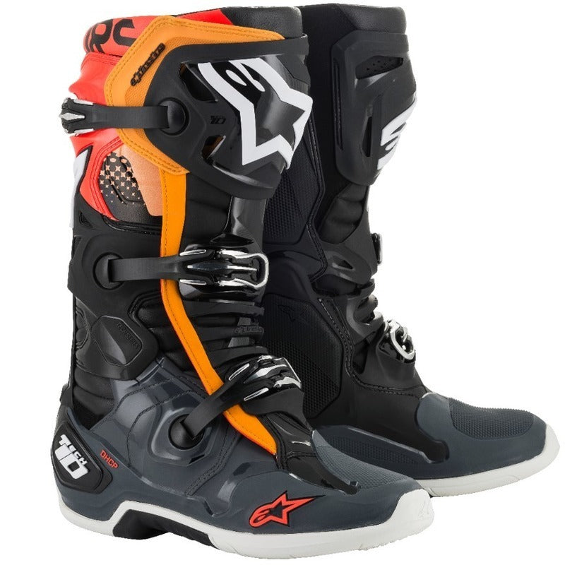 ALPINESTARS TECH 10 BLACK/GREY/FLURO ORANGE BOOTS