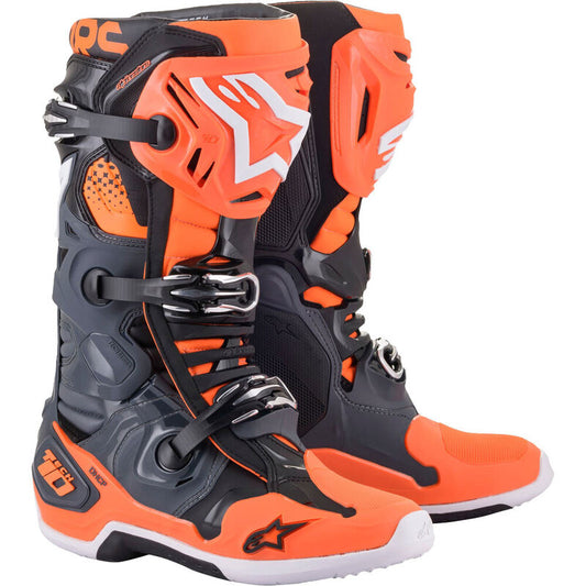 ALPINESTARS TECH 10 GREY/FLURO ORANGE BOOTS