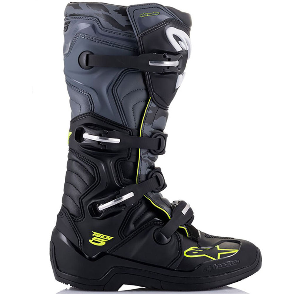 ALPINESTARS 2025 TECH 5 BLACK/GREY/FLURO YELLOW BOOTS