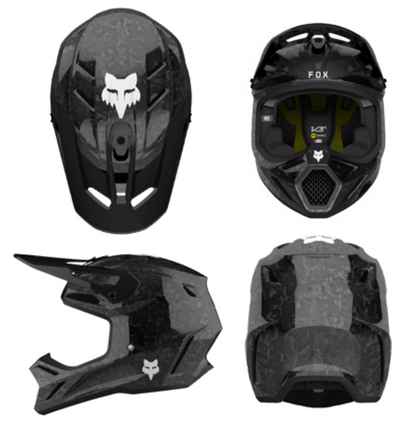 FOX 2025 V3 RS CARBON SOLID BLACK HELMET