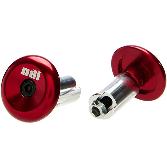 ODI ALUMINIUM HANDLEBAR END CAPS RED