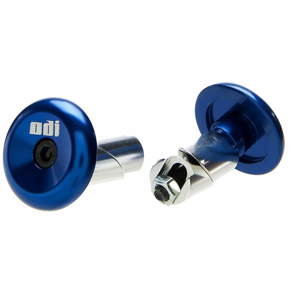 ODI ALUMINIUM HANDLEBAR END CAPS BLUE