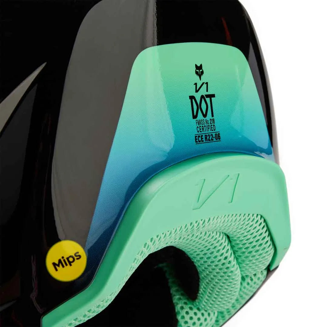 FOX 2024 V1 BALLAST BLACK/BLUE KIDS HELMET