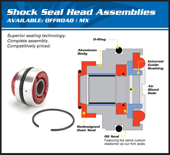 ALL BALLS RACING REAR SHOCK HEAD SEAL KIT SUZUKI DRZ400 00-23 / RM125/RM250 98-03