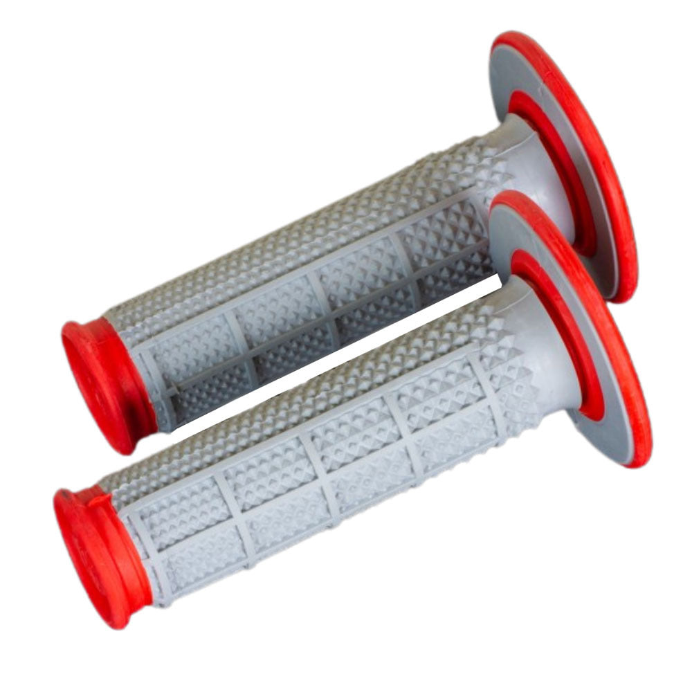 RENTHAL TAPERED HALF WAFFLE DUAL COMPOUND GREY/RED GRIPS