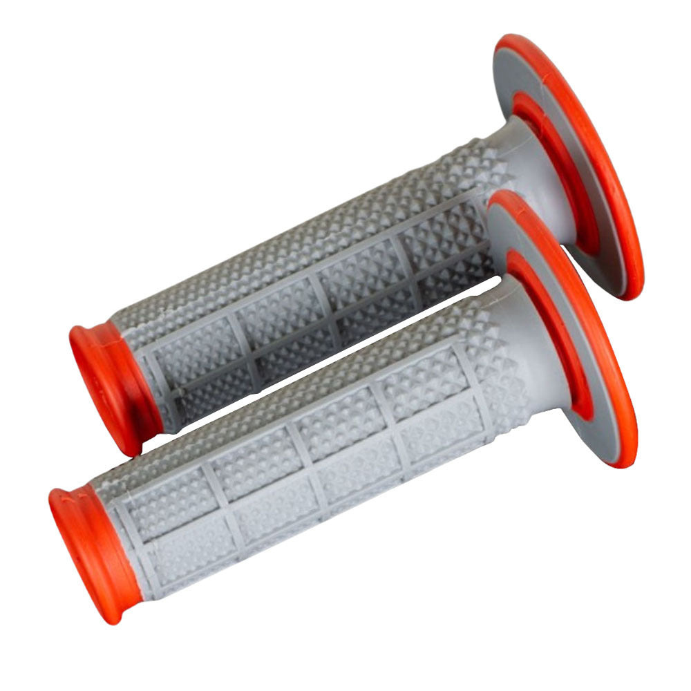 RENTHAL TAPERED HALF WAFFLE DUAL COMPOUND GREY/ORANGE GRIPS