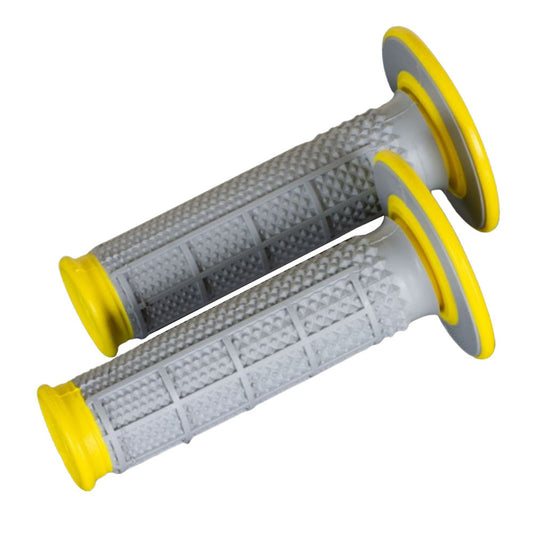 RENTHAL TAPERED HALF WAFFLE DUAL COMPOUND GREY/YELLOW GRIPS