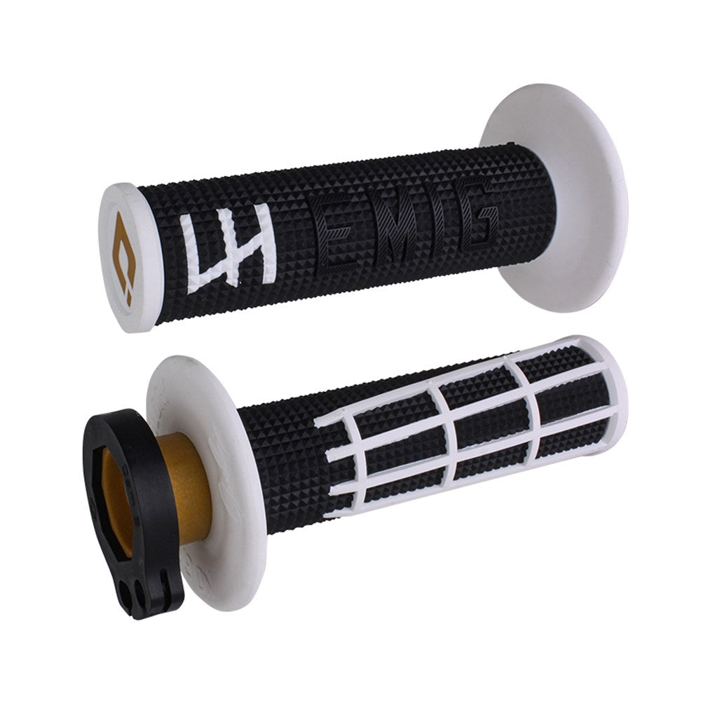 ODI V2 EMIG 2.0 LOCK ON GRIPS 2T / 4T BLACK/WHITE